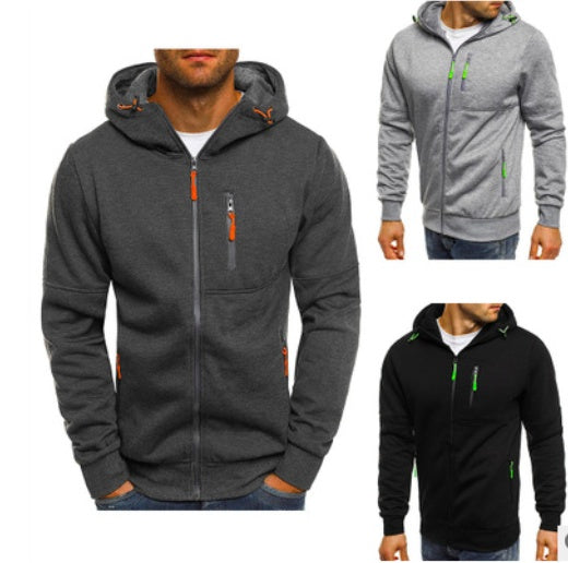 Brabora Men’s Cotton Hoodie Jacket Casual Zip-Up Camouflage Cardigan