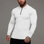 Brabora Men’s Long Sleeve T-Shirt Slim Fit Polo Style Lycra Shirt