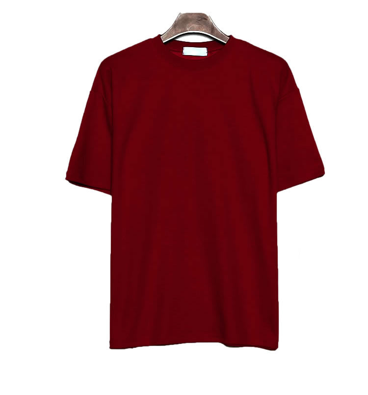 Brabora Men’s Loose Solid Color T-Shirt Summer Thin Cotton Casual Short Sleeve Top