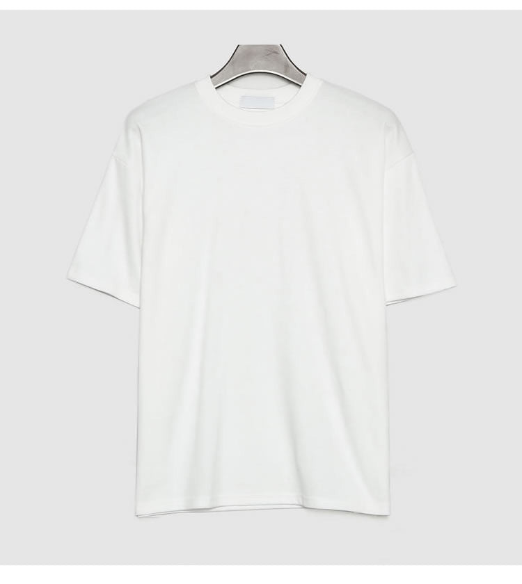 Brabora Men’s Loose Solid Color T-Shirt Summer Thin Cotton Casual Short Sleeve Top
