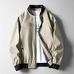 Brabora Men’s Casual Baseball Jacket Lightweight Polyester Bomber for Middle-Aged Men