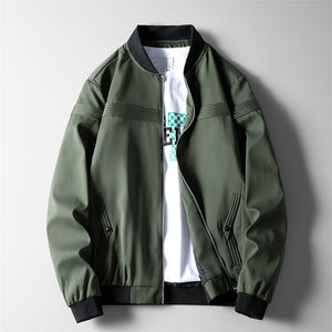 Brabora Men’s Casual Baseball Jacket Lightweight Polyester Bomber for Middle-Aged Men