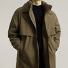 Brabora Men’s Winter Trench Coat Korean Style Mid-Length Cotton Lapel Overcoat