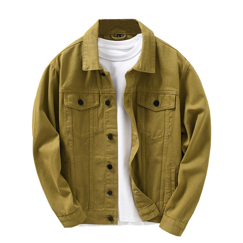 Brabora Men’s French Retro Denim Jacket Shirt Japanese Workwear Casual Spring & Autumn Coat