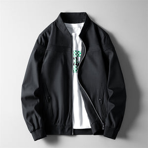 Brabora Men’s Casual Baseball Jacket Lightweight Polyester Bomber for Middle-Aged Men