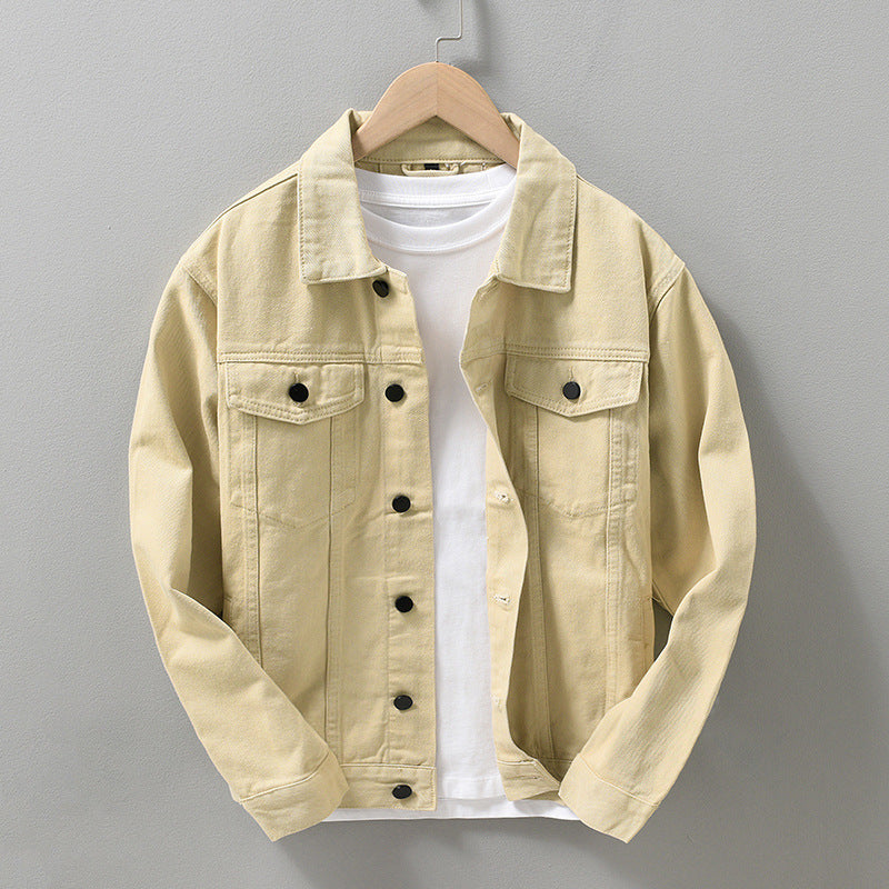 Brabora Men’s French Retro Denim Jacket Shirt Japanese Workwear Casual Spring & Autumn Coat