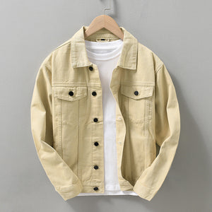 Brabora Men’s French Retro Denim Jacket Shirt Japanese Workwear Casual Spring & Autumn Coat